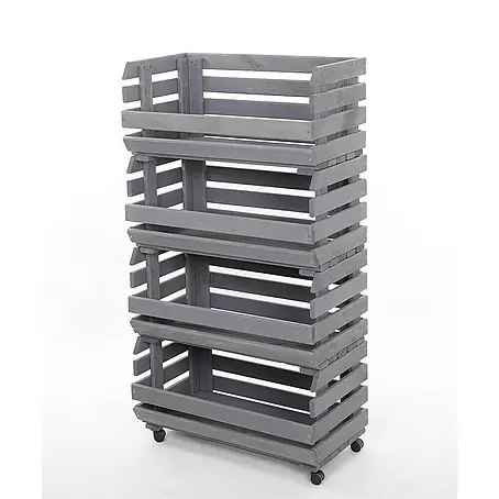 Proregal  Holzregal Gemüseregal VeggieRoll mit Rollen