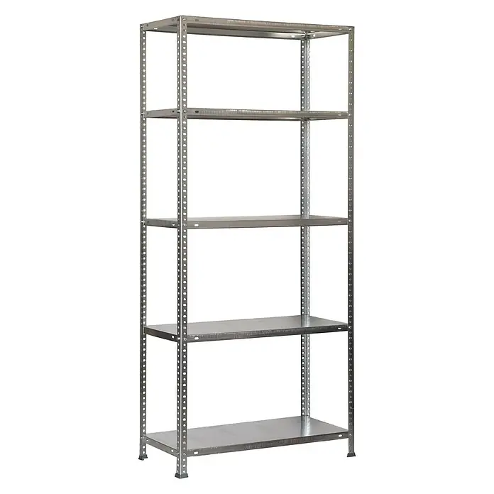 Simonrack Simonclassic Metallregal Comfort Plus - H x B x T: 200 x 100 x 40 cm, Traglast pro Boden: 100 kg, Anzahl Böden: 5 Stk., Schrauben, Silber - Metallregal mit fünf Regalböden für Lagerung und Organisation im Keller, Garage oder Abstellraum. Ideal für schwere Gegenstände.