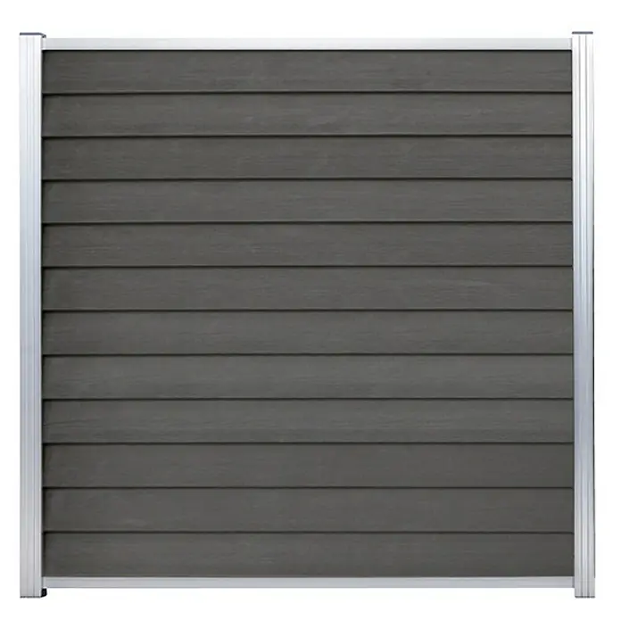 GartenLand Steckzaun-Element WPC Zaun Schwedenprofil Ohne Pfosten - B x H: 180 x 180 cm, Anthrazit, Verbundwerkstoff