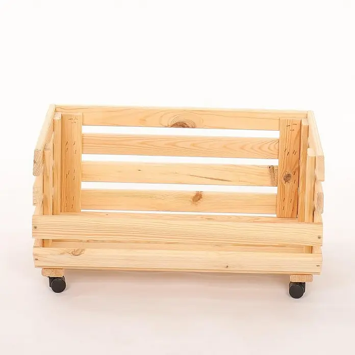 Proregal Holzregal Gemüseregal VeggieRoll mit Rollen - Anzahl Böden: 1 Stk., Schrauben, Natur