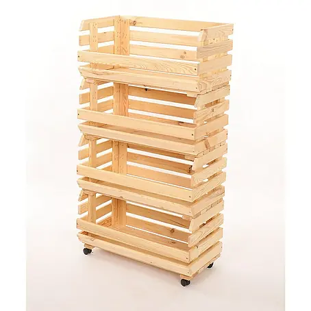 Proregal  Holzregal Gemüseregal VeggieRoll mit Rollen