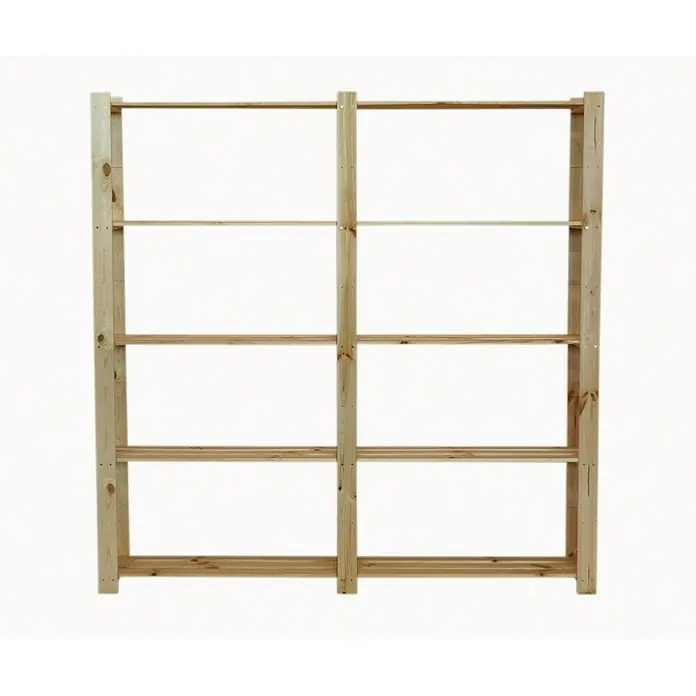 Proregal Holzregal PINEPEAK - H x B x T: 170 x 170 x 38 cm, Anzahl Böden: 5 Stk., Schrauben, Natur