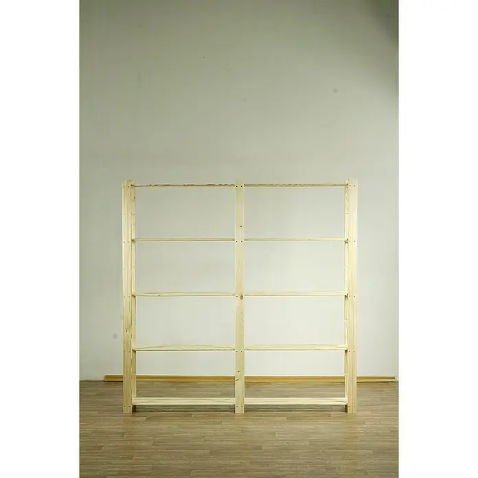 Proregal Holzregal PINEPEAK - H x B x T: 170 x 170 x 38 cm, Anzahl Böden: 5 Stk., Schrauben, Natur