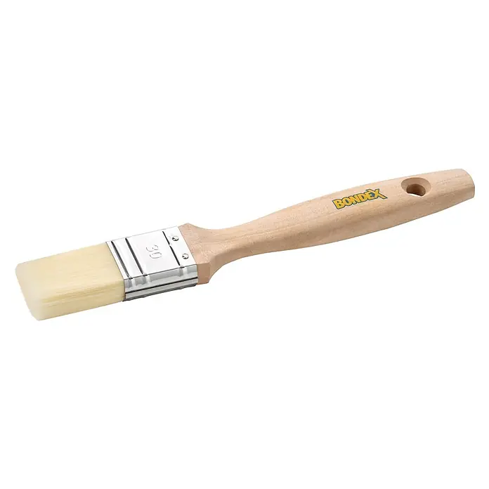 Bondex Lackierpinsel - Breite Borsten: 30 mm, Mischborsten, Naturholz - Bondex Heizkörperpinsel, ideal zum Streichen schwer zugänglicher Stellen. Er besitzt einen Holzgriff und eine Breite von 30 mm.