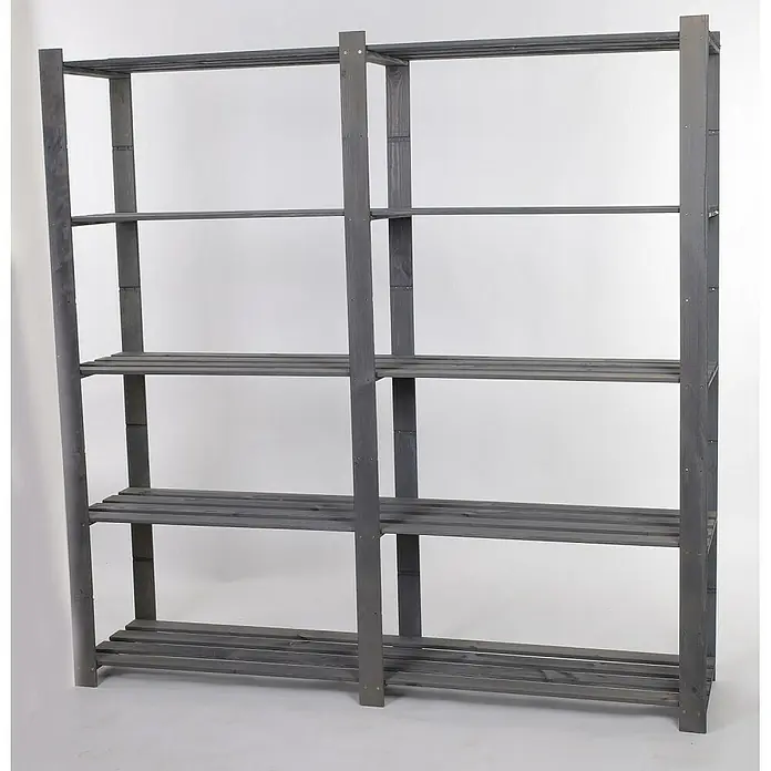 Proregal Holzregal PINEPEAK - H x B x T: 170 x 170 x 38 cm, Anzahl Böden: 5 Stk., Schrauben, Grau