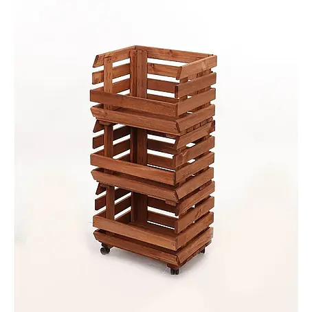 Proregal  Holzregal Gemüseregal VeggieRoll mit Rollen