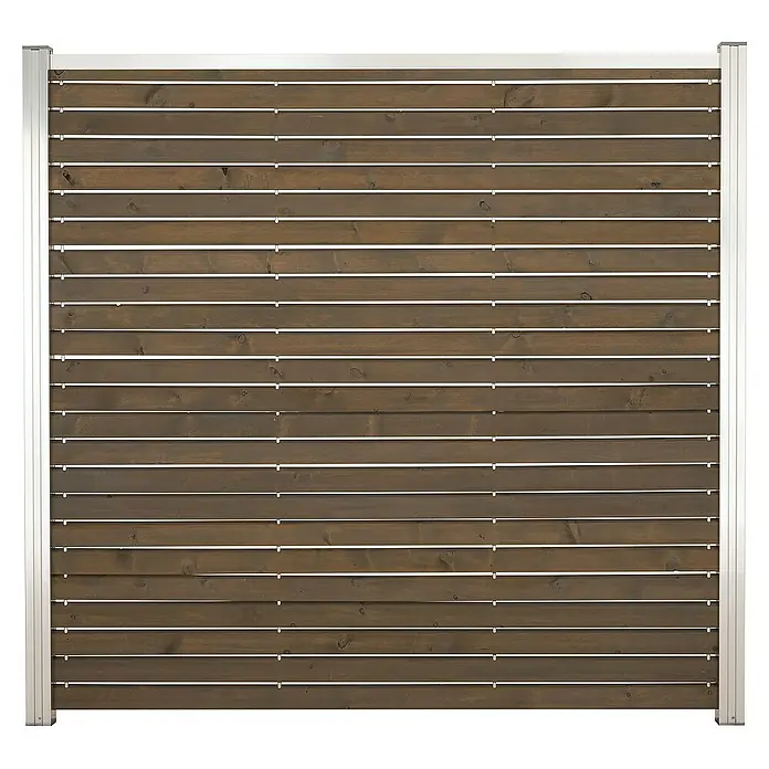 GartenLand Steckzaun-Element Holz Zaun Craftwood Ohne Pfosten Ohne Abschlussleiste - B x H: 180 x 180 cm, Grau, Holz