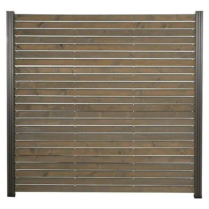 GartenLand Steckzaun-Element Holz Zaun Craftwood Ohne Pfosten Ohne Abschlussleiste - B x H: 180 x 180 cm, Grau, Holz