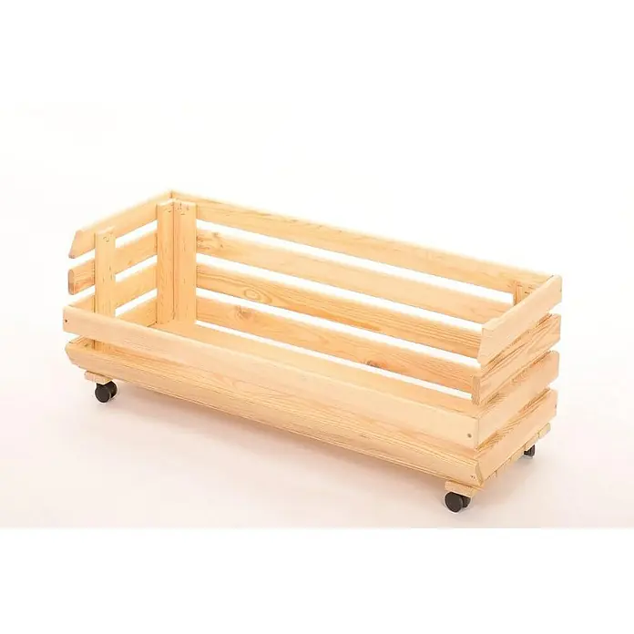 Proregal Holzregal Gemüseregal VeggieRoll mit Rollen - Anzahl Böden: 1 Stk., Schrauben, Natur