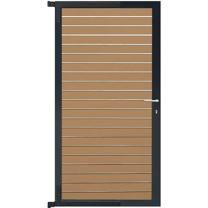 GartenLand Zauntor WPC Zaun Tor Stockholm - 90 x 175 cm, Karamellbraun, Verbundwerkstoff