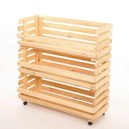 Proregal  Holzregal Gemüseregal VeggieRoll mit Rollen