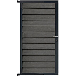 GartenLand Zauntor WPC Zaun Tor Schwedenprofil (90 x 175 cm, Anthrazit, Verbundwerkstoff)