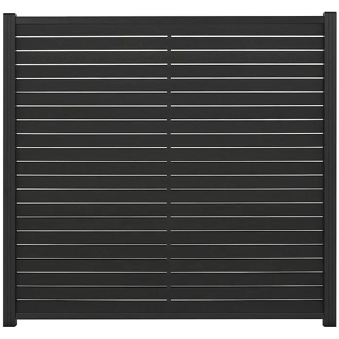 GartenLand Steckzaun-Element WPC Zaun Stockholm Ohne Pfosten - B x H: 180 x 180 cm, Anthrazit, Verbundwerkstoff
