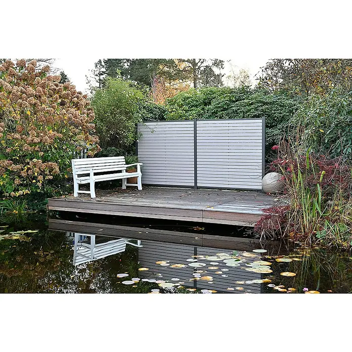 GartenLand Steckzaun-Element WPC Zaun Stockholm Ohne Pfosten - Sand-Multicolor, Verbundwerkstoff