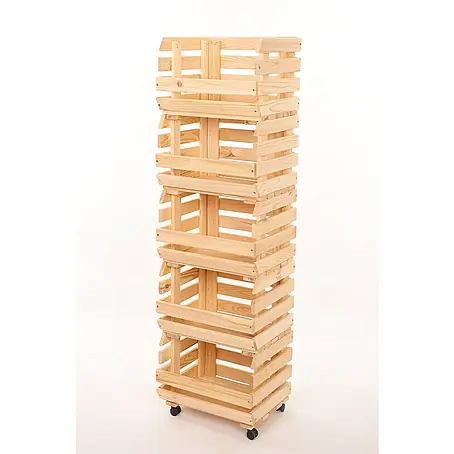 Proregal  Holzregal Gemüseregal VeggieRoll mit Rollen