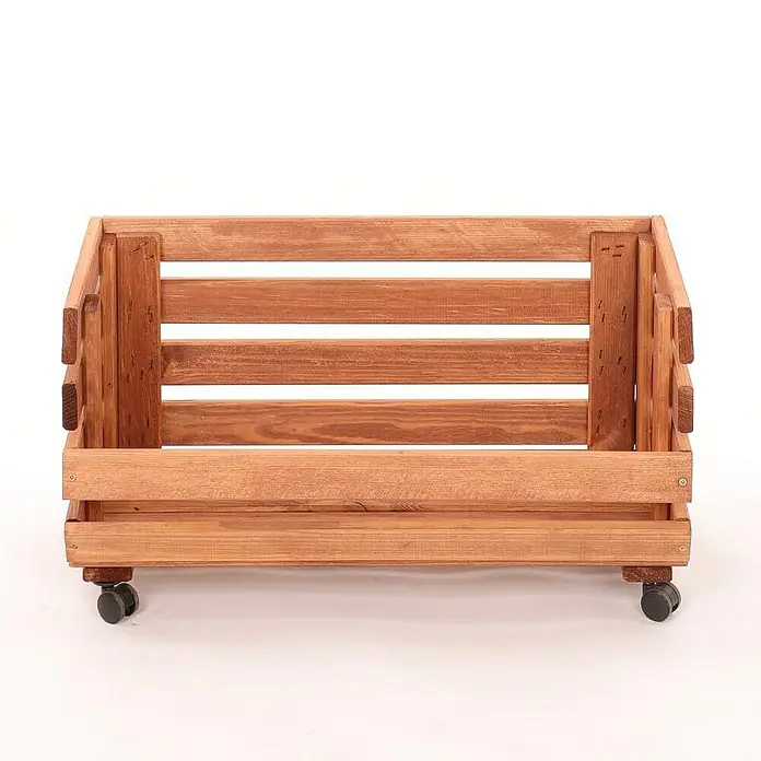 Proregal Holzregal Gemüseregal VeggieRoll mit Rollen - Anzahl Böden: 1 Stk., Schrauben, Braun