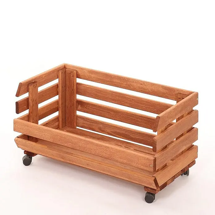 Proregal Holzregal Gemüseregal VeggieRoll mit Rollen - Anzahl Böden: 1 Stk., Schrauben, Braun