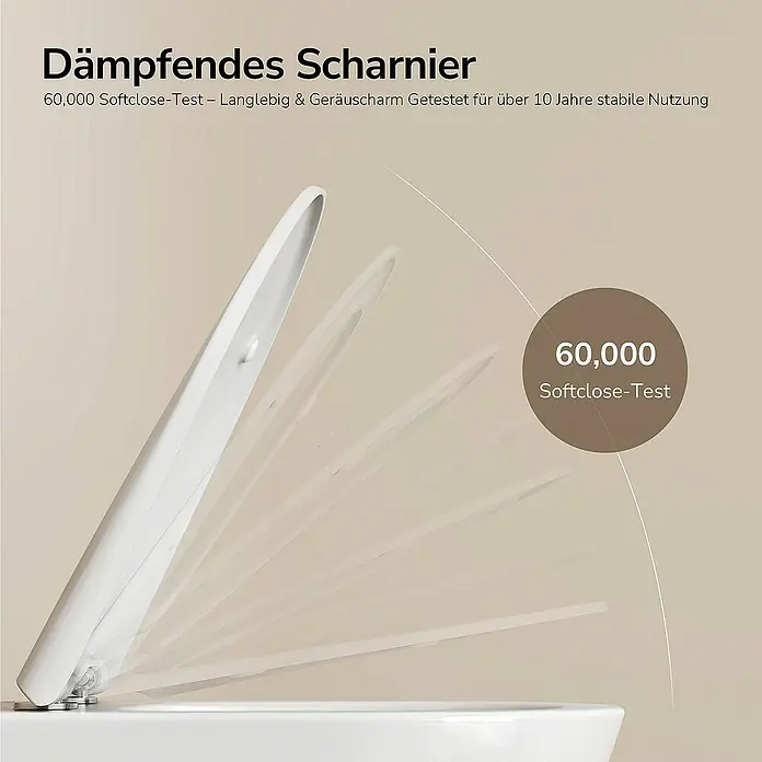 Emke Wand-WC Luno - Spülrandlos, Mit schmutzabweisender Glasur, Weiß