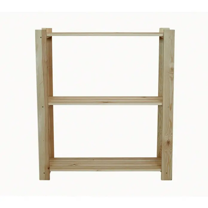 Proregal Holzregal PINEPEAK - H x B x T: 90 x 80 x 28 cm, Anzahl Böden: 3 Stk., Schrauben, Natur