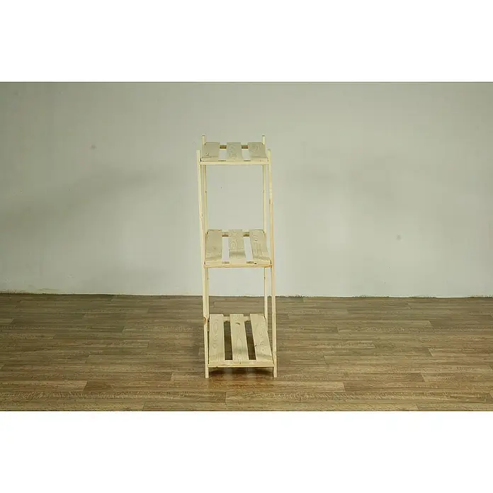 Proregal Holzregal PINEPEAK - H x B x T: 90 x 80 x 28 cm, Anzahl Böden: 3 Stk., Schrauben, Natur