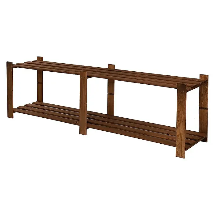 Proregal Holzregal PINEPEAK - H x B x T: 50 x 170 x 38 cm, Anzahl Böden: 2 Stk., Schrauben, Braun