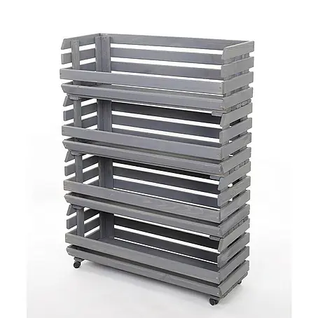 Proregal  Holzregal Gemüseregal VeggieRoll mit Rollen