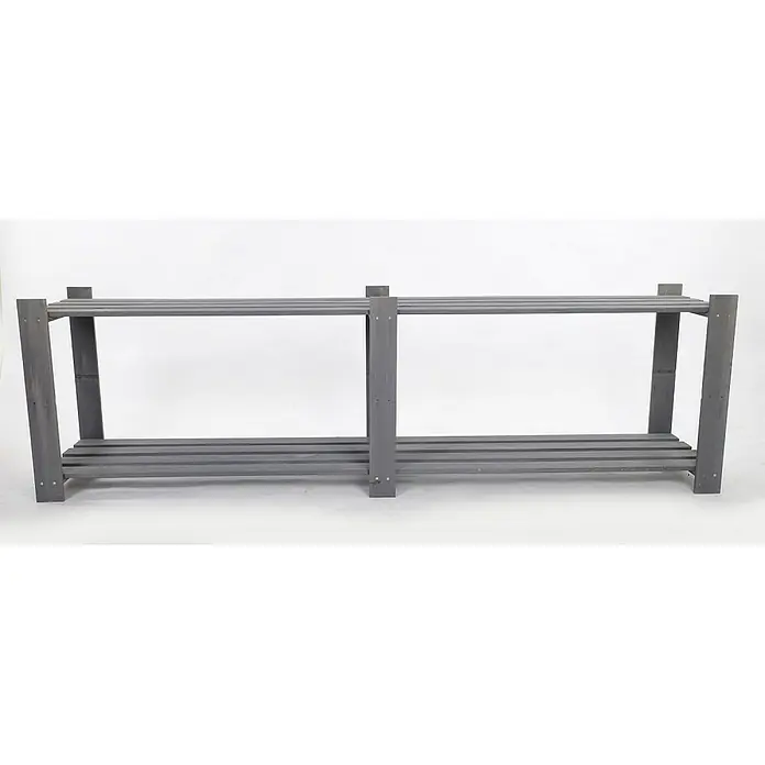 Proregal Holzregal PINEPEAK - H x B x T: 50 x 170 x 38 cm, Anzahl Böden: 2 Stk., Schrauben, Grau