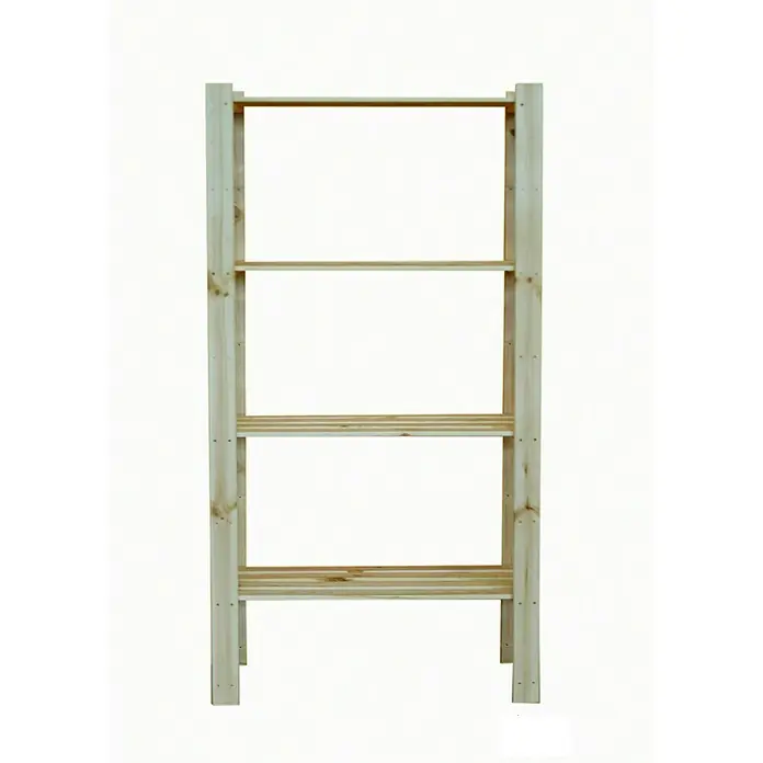 Proregal Holzregal PINEPEAK - H x B x T: 150 x 80 x 38 cm, Anzahl Böden: 4 Stk., Schrauben, Natur