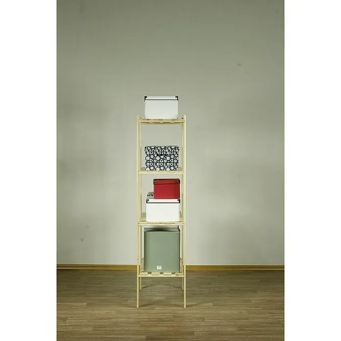Proregal Holzregal PINEPEAK - H x B x T: 150 x 80 x 38 cm, Anzahl Böden: 4 Stk., Schrauben, Natur