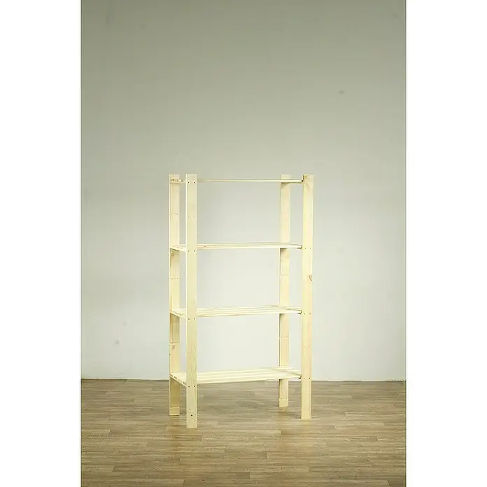 Proregal Holzregal PINEPEAK - H x B x T: 150 x 80 x 38 cm, Anzahl Böden: 4 Stk., Schrauben, Natur