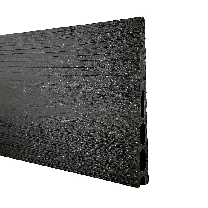 GartenLand Steckzaun-Element WPC Zaun Schwedenprofil Ohne Pfosten - B x H: 180 x 180 cm, Anthrazit, Verbundwerkstoff