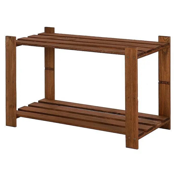 Proregal Holzregal PINEPEAK - H x B x T: 50 x 80 x 38 cm, Anzahl Böden: 2 Stk., Schrauben, Braun