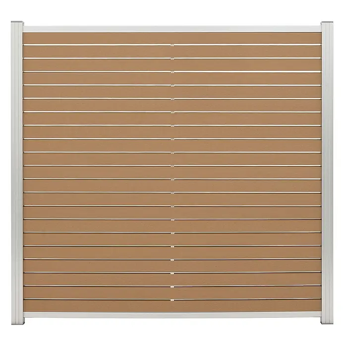 GartenLand Steckzaun-Element WPC Zaun Stockholm Ohne Pfosten - B x H: 180 x 180 cm, Karamellbraun, Verbundwerkstoff