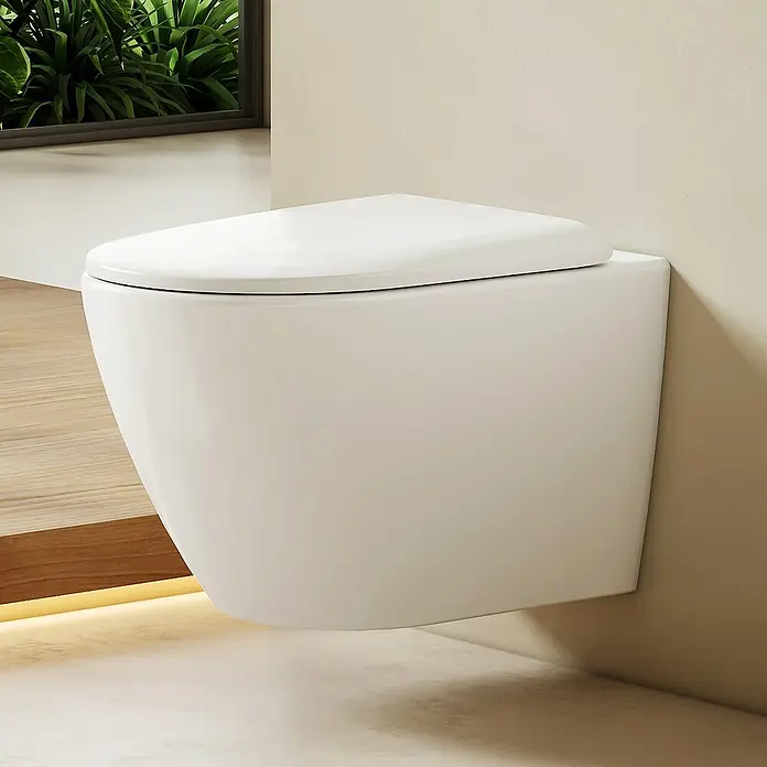 Emke Wand-WC Vero - Spülrandlos, Mit schmutzabweisender Glasur, Weiß