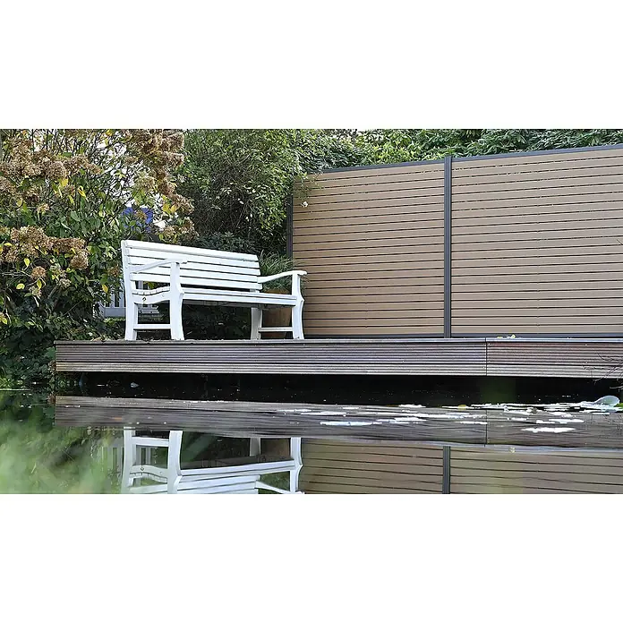 GartenLand Steckzaun-Element WPC Zaun Stockholm Musterstück - B x H: 20 x 7,5 cm, Karamellbraun, Verbundwerkstoff