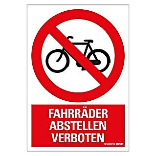 Pickup Verbotsschild (Motiv: Fahrräder abstellen verboten, L x B: 23 x 33 cm)