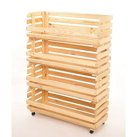 Proregal  Holzregal Gemüseregal VeggieRoll mit Rollen