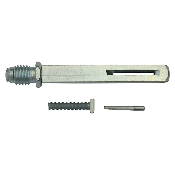Stabilit Schraubwechselstift - L x B: 90 x 8 mm, 12 mm - Nahaufnahme von Metallschrauben, Bolzen und Stift für industrielle Anwendungen, die durch Präzision und Robustheit überzeugen.