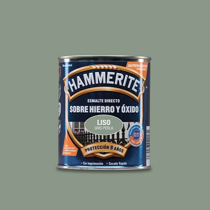 Hammerite Esmalte para metal Hierro y óxido (Gris perla, 750 ml, Brillante)