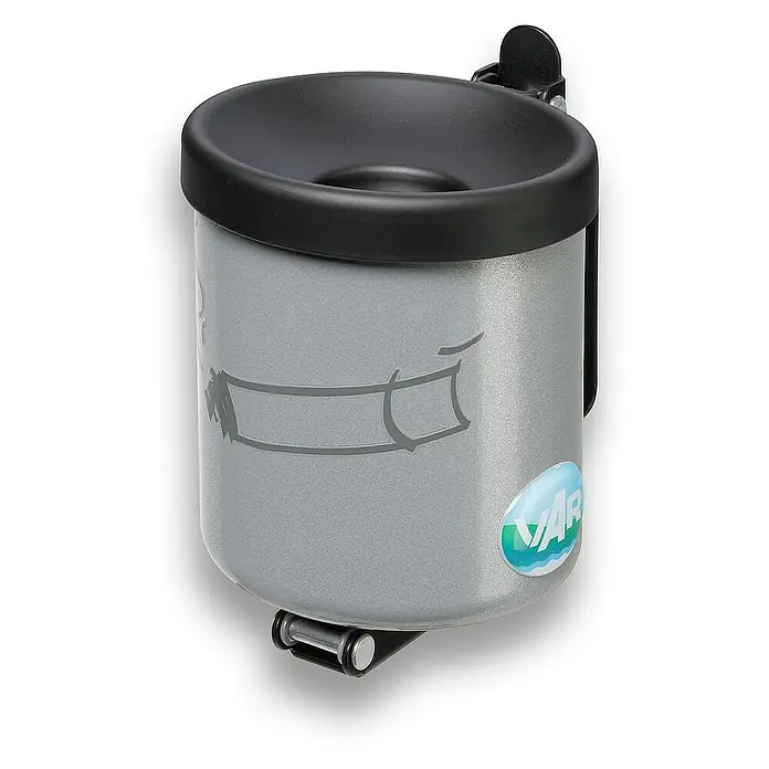 Proregal Asche-Mülleimer robust zur Wandmontage - 0,6 l, Stahl, Silber