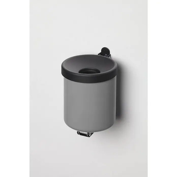 Proregal Asche-Mülleimer robust zur Wandmontage - 0,6 l, Stahl, Silber