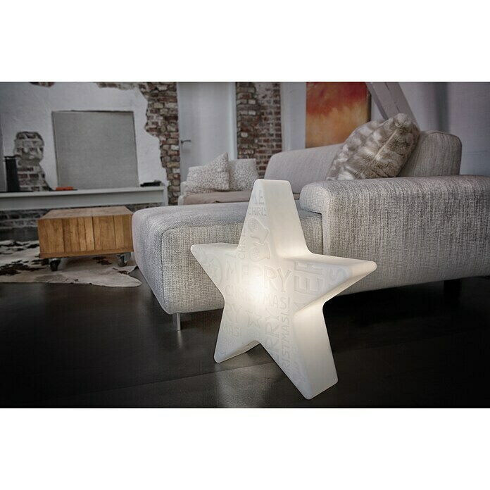 8 Seasons Design Shining LED-Weihnachtsstern Star Merry Christmas2 W, Weiß, Durchmesser: 60 cm Mood Shot