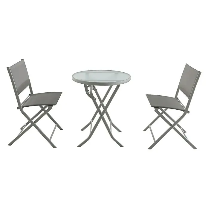 Sunfun Conjunto de muebles de balcón Miren - 3 pzs. - Juego de mesa de jardín con dos sillas. Ideal para pequeños balcones o patios, este conjunto ofrece asientos para dos personas para relajarse al aire libre.