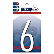 Pickup 3D Home Huisnummer (Hoogte: 9 cm, Motief: 6, Wit, Kunststof, Zelfklevend)
