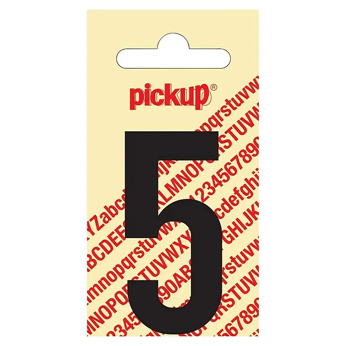 Pickup Aufkleber - Motiv: 5, Schwarz, Höhe: 60 mm - Nahaufnahme eines Aufkleberbogens mit der Nummer 5 von Pickup, ideal zum Beschriften von verschiedenen Oberflächen.