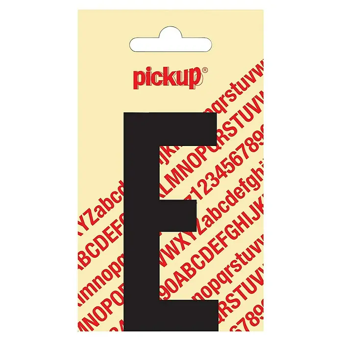 Pickup Aufkleber - Motiv: E, Schwarz, Höhe: 90 mm - Aufkleber "E" von Pickup: Selbstklebende Buchstaben und Zahlen in Rot und Schwarz zum individuellen Beschriften.