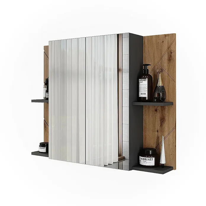 Vicco Spiegelschrank Irma Anthrazit/Artisan mit 2 Türen - Sonstiges, Anthrazit/Artisan
