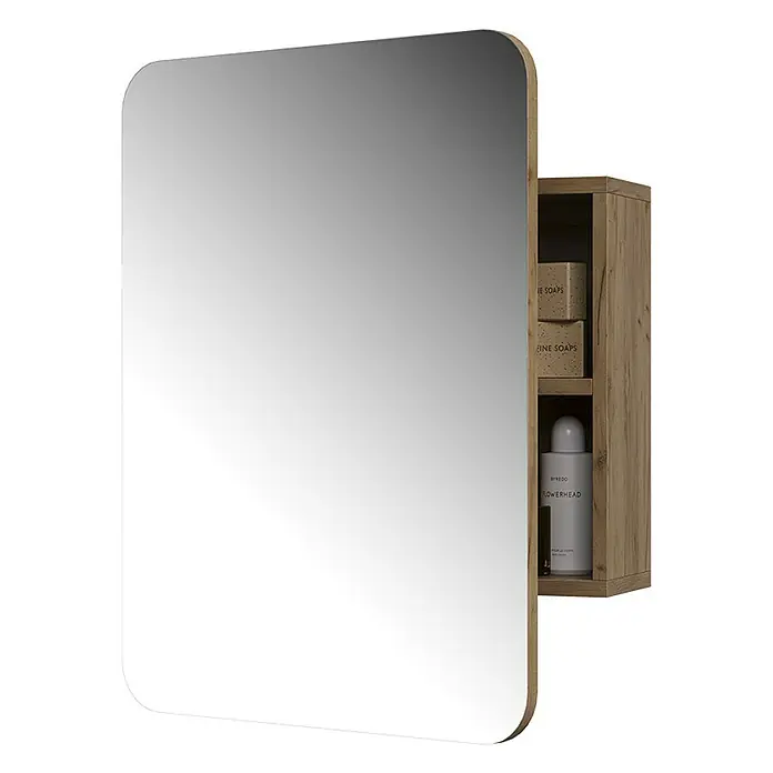 Vicco Spiegelschrank Zino Goldkraft Eiche mit Regalen - B x H: 65 x 50 cm, Sonstiges, Goldkraft Eiche