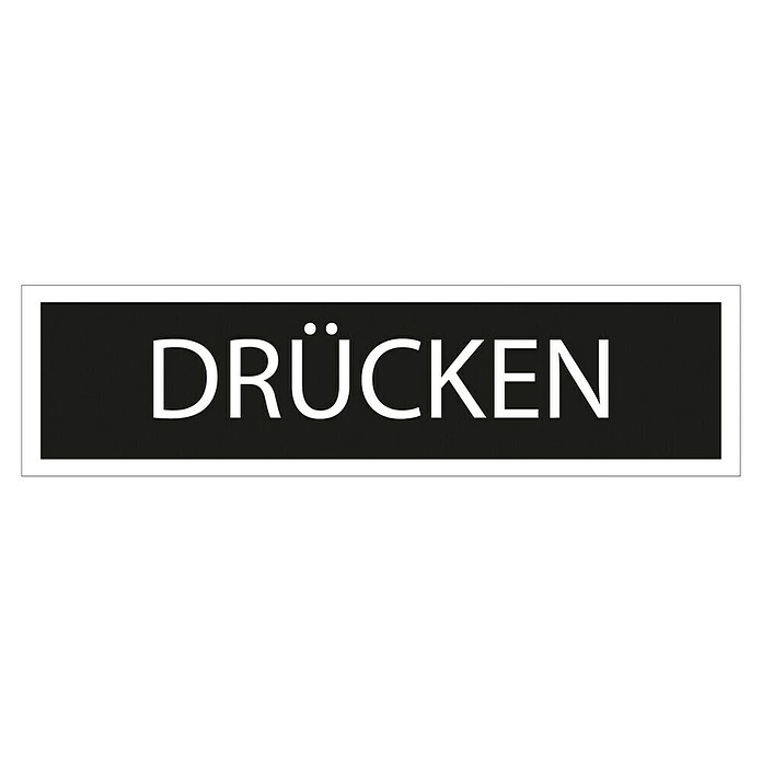 Pickup Aufkleber (Motiv: Drücken, Schwarz/Weiß, L x B: 165 x 44 mm)