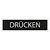 Pickup Aufkleber (Motiv: Drücken, Schwarz/Weiß, L x B: 165 x 44 mm)